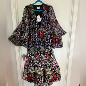 Buddy Love Black Dress with Floral Embroidery